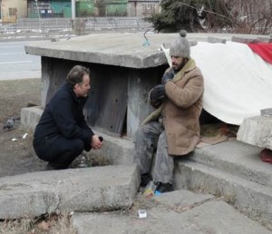 Homeless man in Sofia