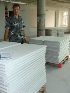 Teddi and several tonnes of floor slabs - July 2011